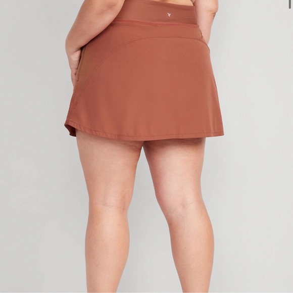 NWT OLD NAVY High-Waisted StretchTech Pleated 2-in-1 Skort Apple Cinnamon Small - Picture 4 of 5
